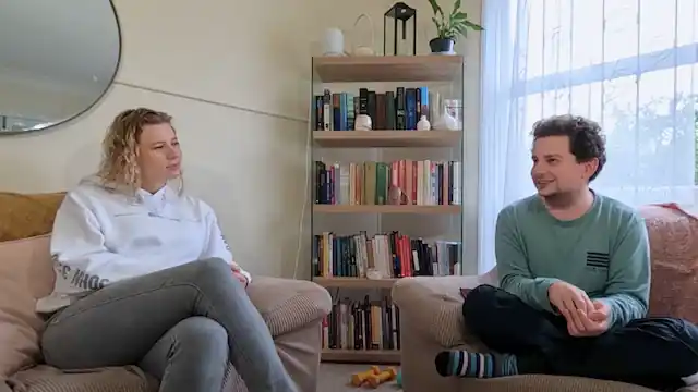 Youtube thumbnail of two friends having an online interview